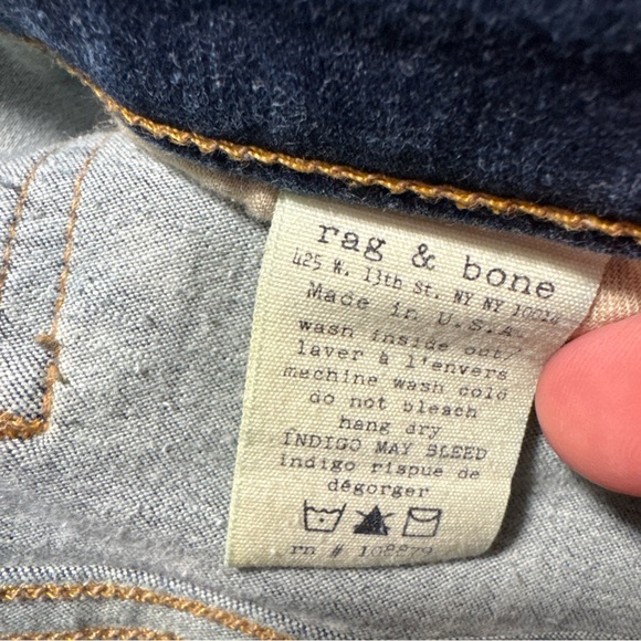 Rag & Bone women’s high rise skinny blue jeans dark wash sz 31 - Picture 9 of 10